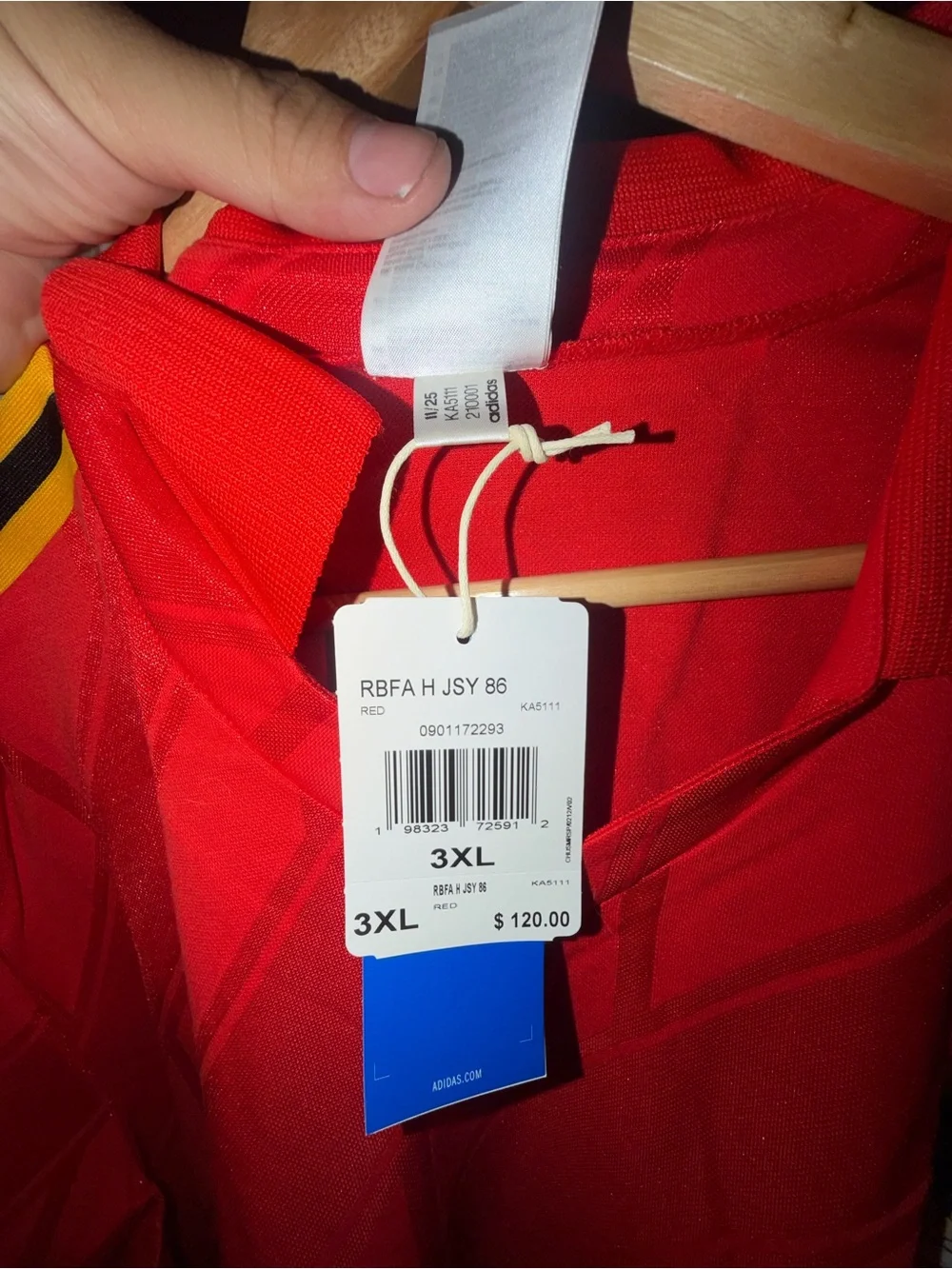 Men adidas Belgium long sleeve retro jersey Size 3XL